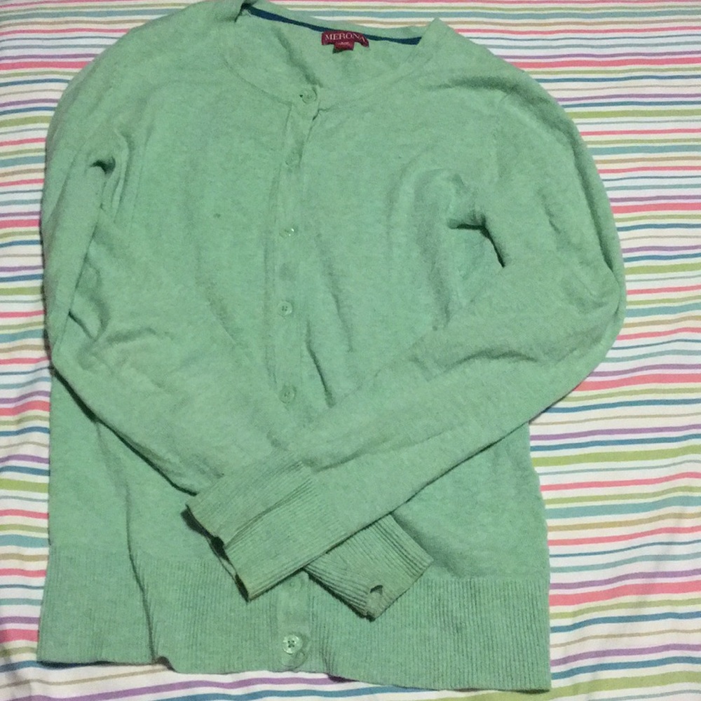 Mint green scoopneck cardigan